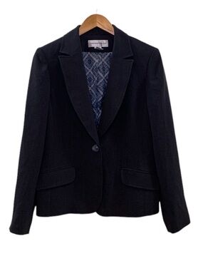 Jones New York 1 Button Blazer Suit Jacket Grey Size 8